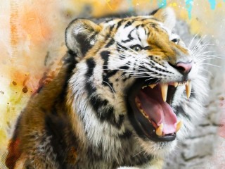 Jigsaw Puzzle «Watercolor tiger»