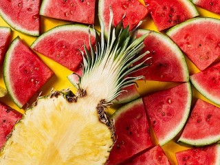 Jigsaw Puzzle «Watermelon and pineapple»