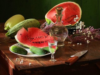 Jigsaw Puzzle «Watermelon and vegetables»