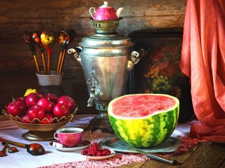 Jigsaw Puzzle «Watermelon by the samovar»