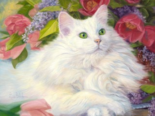 Jigsaw Puzzle «White cat»