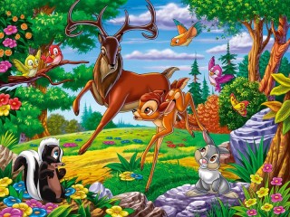Jigsaw Puzzle «Bambi with father»
