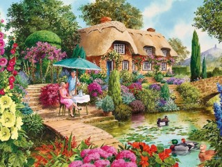 Jigsaw Puzzle «House at pond»