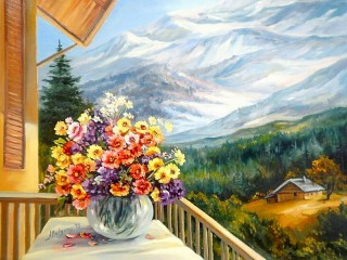 Jigsaw Puzzle «The cabin in the mountains»