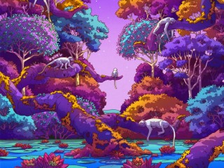 Jigsaw Puzzle «purple forest»