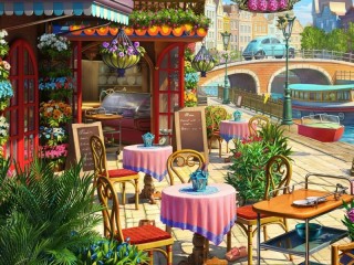 Jigsaw Puzzle «Canal Cafe»
