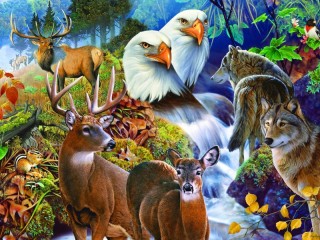 Jigsaw Puzzle «Collage with animals»