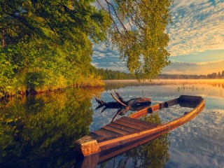 Jigsaw Puzzle «boat in the water»