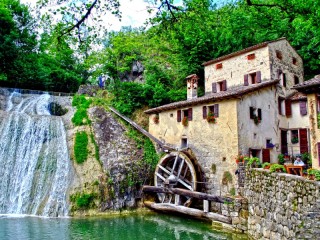 Jigsaw Puzzle «Mill at the waterfall»