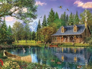 Jigsaw Puzzle «mountain cabin»