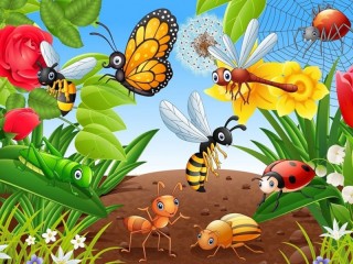 Jigsaw Puzzle «Insects and flowers»