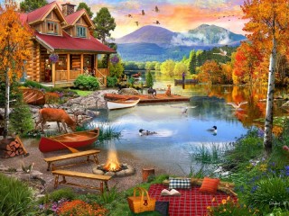 Jigsaw Puzzle «paradise lake»