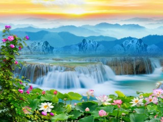 Jigsaw Puzzle «Landscape with mountains»