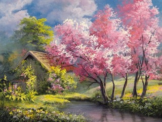 Jigsaw Puzzle «Pink Trees by Kevin»