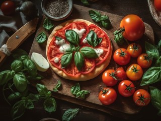 Jigsaw Puzzle «Tomatoes and basil»