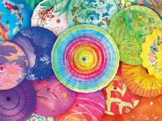 Jigsaw Puzzle «Multicolored umbrellas»