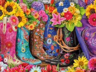 Jigsaw Puzzle «Cowgirl boots»
