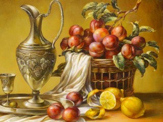 Jigsaw Puzzle «Plums and lemons»
