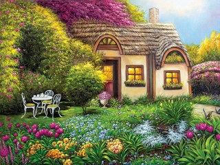 Jigsaw Puzzle «Table in the garden»