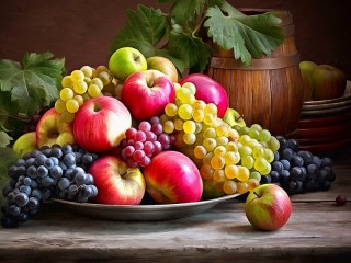 Jigsaw Puzzle «apples and grapes»