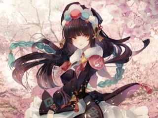 Anime Girl Black Hair - online puzzle