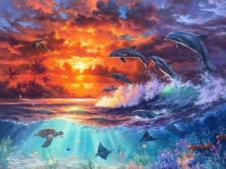 Jigsaw Puzzle «sunset on the sea»