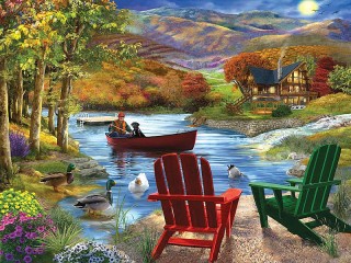 Jigsaw Puzzle «Life on the lake»