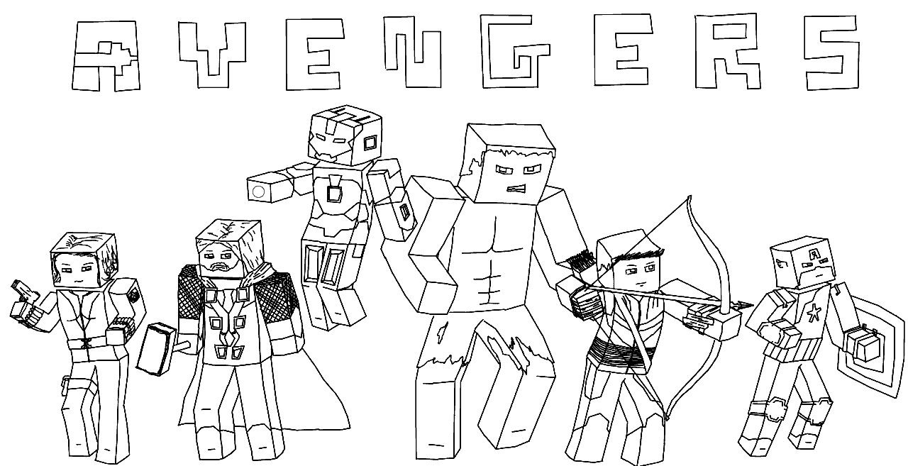 Coloring Page «Avengers Minecraft». №20