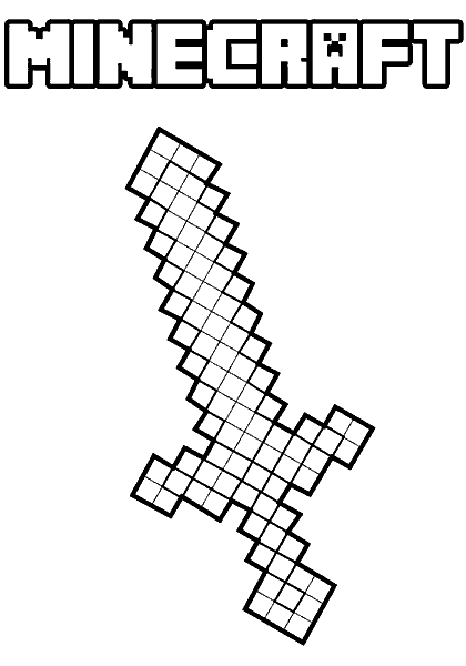 Minecraft Sword - Coloring Page (Minecraft)