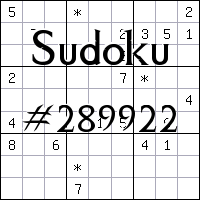 Sudoku №289922