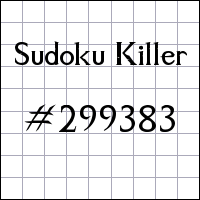 Sudoku Killer №299383