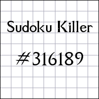 Sudoku Killer №316189