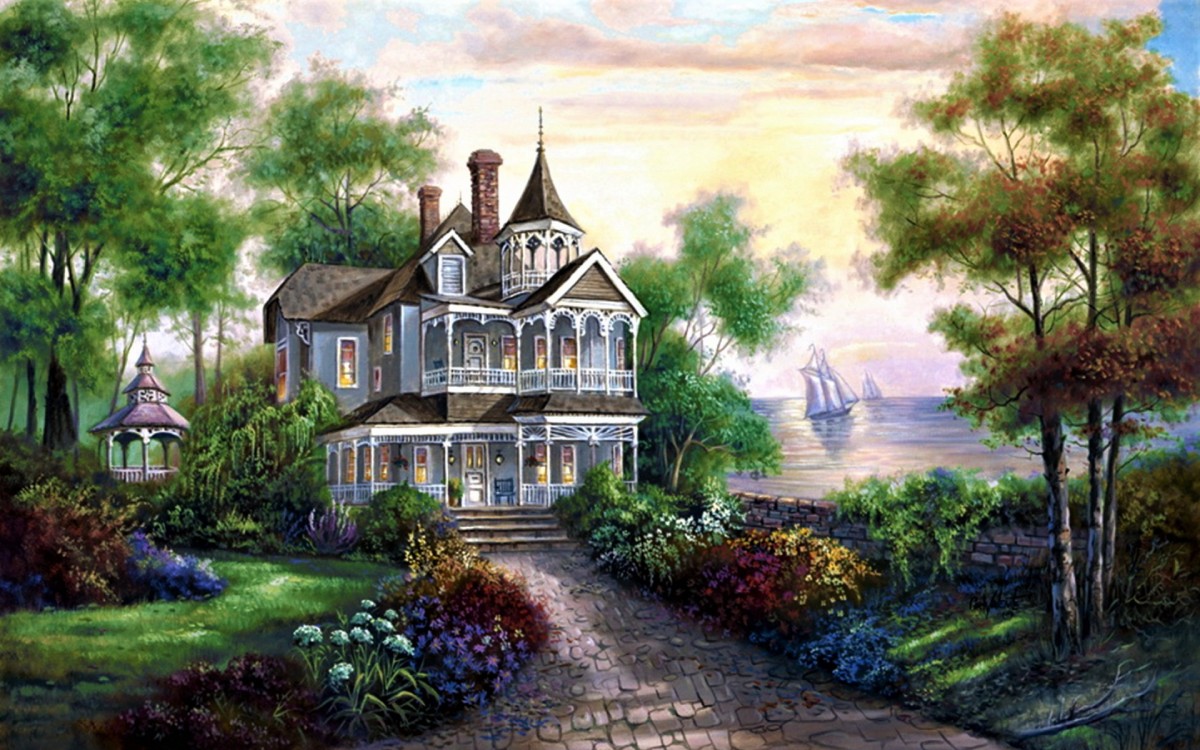 Jigsaw Puzzle Mansion on the shore