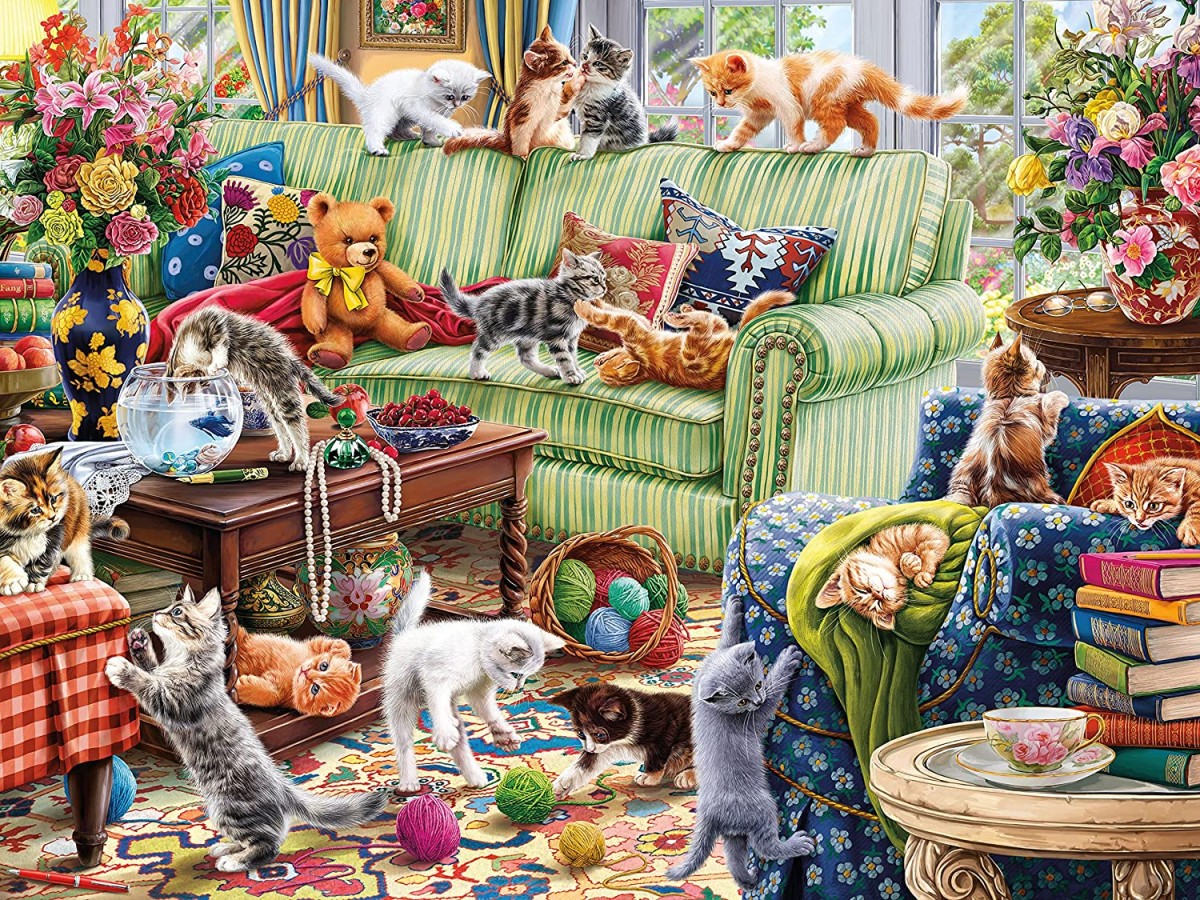 Rose Art Sewing Room Cats Jigsaw Puzzle