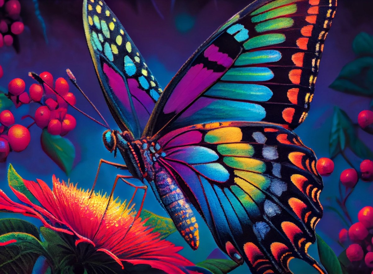 Jigsaw Puzzle rainbow butterfly