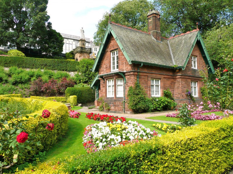 Jigsaw Puzzle House in garden