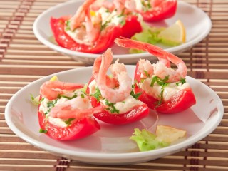 Jigsaw Puzzle «Tomatoes with shrimps»