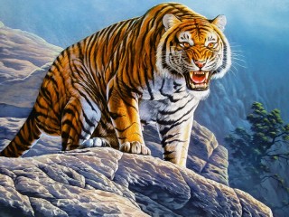 Jigsaw Puzzle snarling tiger