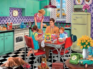 Jigsaw Puzzle Family breakfast