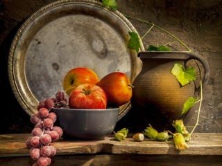 Jigsaw Puzzle «Apples and grapes»